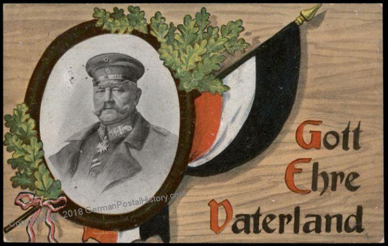 Germany WWI General von Hindenburg Feldpost Patriotic PPC 69989