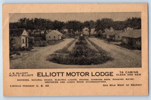 c1910's Elliott Motor Lodge Kearney Nebraska NE Antique Unposted Postcard