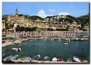 Modern Postcard The wonderful sites of the French Riviera Menton New Port de ...