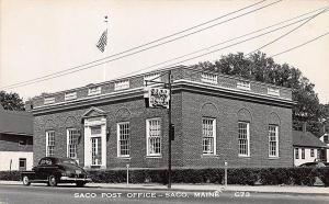 Saco ME Post Office Across from The Saco Hotel RPPC Postcard