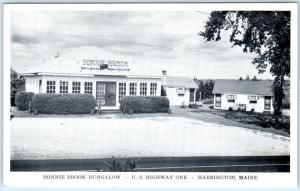 HARRINGTON, Maine  ME   Roadside  BONNIE BROOK BUNGALOW & Dining Room  Postcard