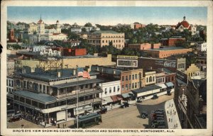 Montgomery Alabama AL Bird's Eye View Trolley c1920 Vintage Postcard