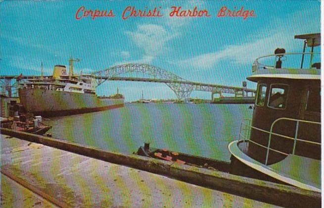 Texas Corpus Christi Port Showing Harbor Bridge 1974