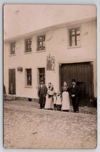 RPPC Carpentry Shop Germany Stolarnia Tischlerei W. CZAJKA Family Postcard Q24