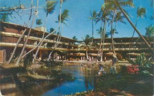 Waikiki Beach Hawaii Hawaiian Village Hotel  Mirror Pool Postcard Unused