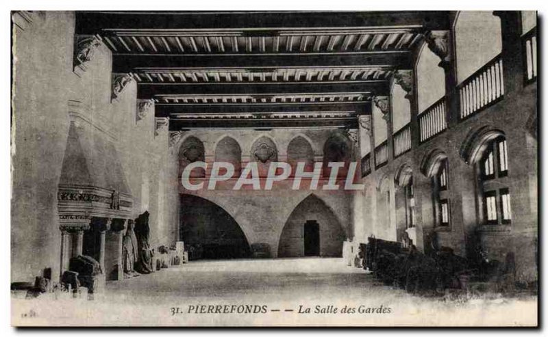 Old Postcard Pierrefonds La Salle des Gardes