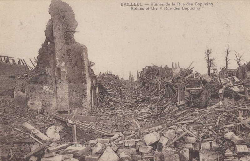 Bombardment of Bailleul WW1 French Old Postcard