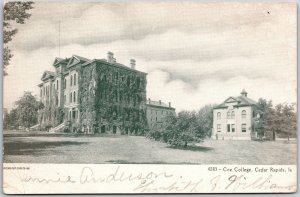 Coe College Cedar Rapids Iowa Building Landmark Black & White Antique Postcard