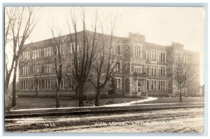 Little Falls Minnesota RPPC Photo Postcard High School Exterior Building c1921