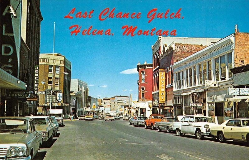 Last Chance Gulch HELENA, MONTANA Street Scene c1960s Chrome Vintage Postcard