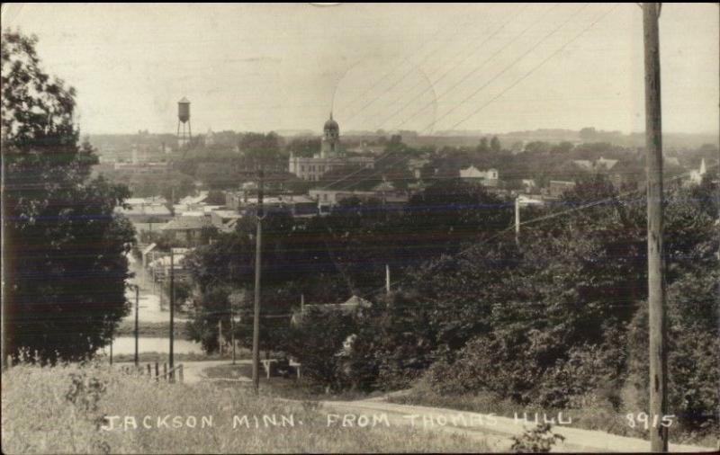 Jackson MN From Thomas Hill c1920s Real Photo Postcard