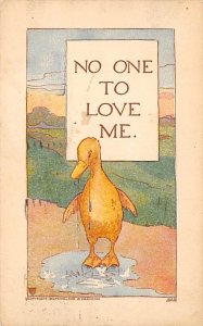 No One to Love Me Ducks / Geese 1911 stains on front, postal marking on front