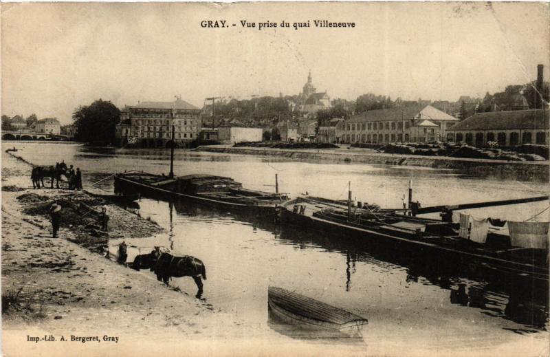 CPA GRAY - Vue prise du quai Villeneuve (452372)