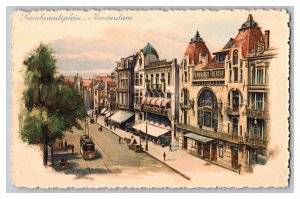 Postcard Rembrandtplein Amsterdam Netherlands Vintage Standard View Card 