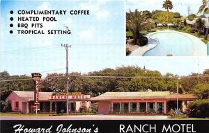 Corpus Christi TX Howard Johnson's Ranch Motel Swimming Pool Postcard