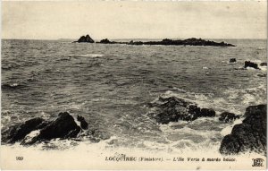 CPA Locquirec - L'Ile Verte a Maree Haute (1033311)