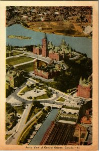 AERIAL VIEW OF CENTRAL OTTWA CANADA Post Card