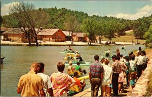 Dogpatch USA Wolf Island Paddle Boats Harrison AR Vintage Postcard J68