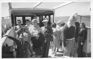 1950s RPPC Real photo Postcard Toursit on Boat