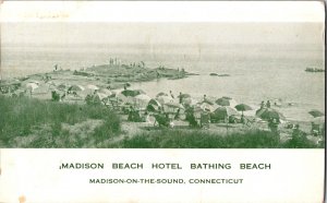 Madison Beach Hotel Bathing Beach, Madison-on-the-Sound CT c1942 Postcard P56