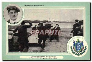 Postcard Old Jet Aviation monoplane Deperdussin European tour in June July 19...