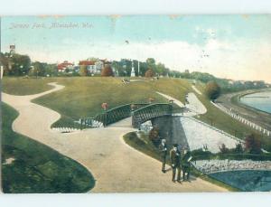 Divided-Back PARK SCENE Milwaukee Wisconsin WI hk7934