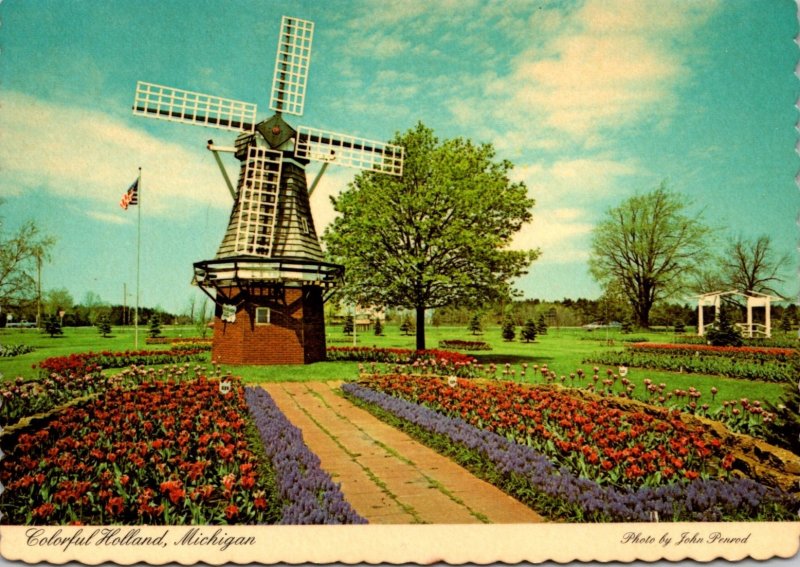 Michigan Holland Windmill At Veldheer's Tulip Gardens At Tulip Time