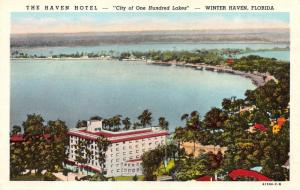 WINTER HAVEN, FL Florida  THE HAVEN HOTEL~Bird's Eye View   c1930's Postcard