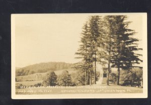 RPPC UNIONTOWN PENNSYLVANIA PA GENERAL BRADDOCK'S GRAVE REAL PHOTO POSTCARD