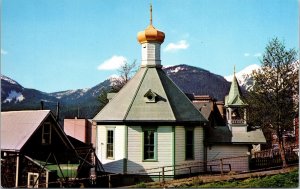 VINTAGE POSTCARD ORIGINAL OLD RUSSIAN CHURCH AT JUNEAU ALASKA