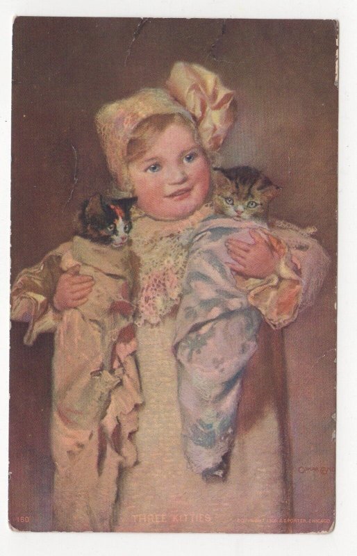Business Advertising Card Blank - Child Holding Kittens in Blankets