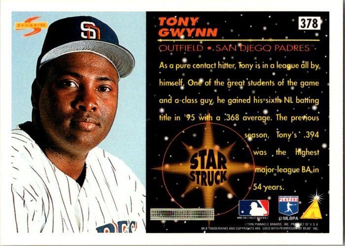 1989 Score Baseball Card Tony Gwynn San Diego Padres sk20876