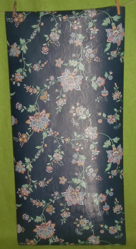 Vintage By the Yard IMPERIAL Wall Paper Covering Sample Dark Blue Floral TD 3026