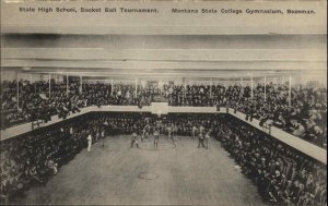 Bozeman Montana MT Highshool Basketball Game Tournament Old Postcard