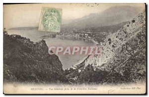 Old Postcard Menton General View from the Italian Border