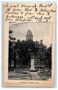 1907 Courthouse Building Statue Front Covington Tennessee TN Antique Postcard 