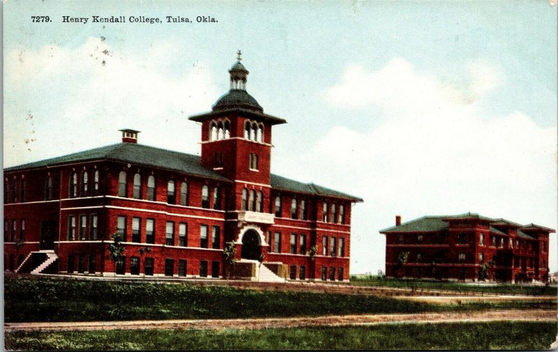 Vtg Tulsa Oklahoma OK Henry Kendall College 1910s Old View Postcard