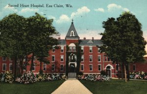 Vintage Postcard 1905 View Sacred Heart Hospital Building Eau Claire Wisconsin