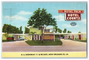 1955 US Highway East Royal Palm Hotel Courts New Orleans Louisiana LA Postcard