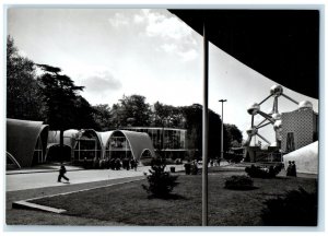 1958 Atomium Avenue Pavilions of Sewing Art Brussels Expo RPPC Photo Postcard