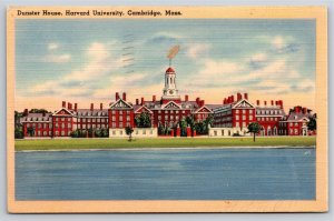Cambridge Massachusetts~Harvard University~Dunster House~Linen Postcard