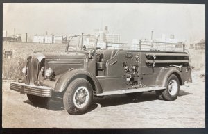 Mint USA Real Picture Postcard Fire Truck Long Island City NY