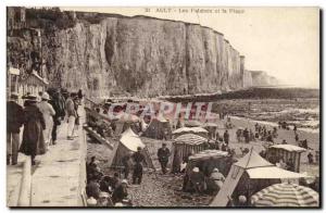 Old Postcard Ault Cliffs And Beach