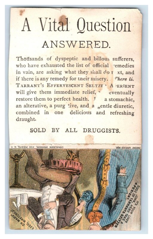 1880s Metamorphic Before & After Tarrants Seltzer Aperient P185