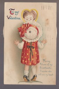 Clapsaddle 1912 MECHANICAL VALENTINE LITTLE GIRL St. Valentine's Greeting #2