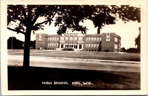 Real Photo Postcard High School in Kiel, Wisconsin