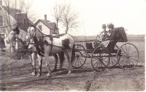 Real Photo Family in Buggy 1908  Harcourt Iowa