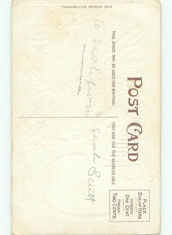 Divided-Back THANKSGIVING SCENE Great Postcard AA0439