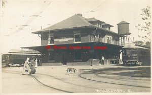 Depot, Ohio, Willoughby, RPPC, Cleveland Painesville & Eastern Railroad Station