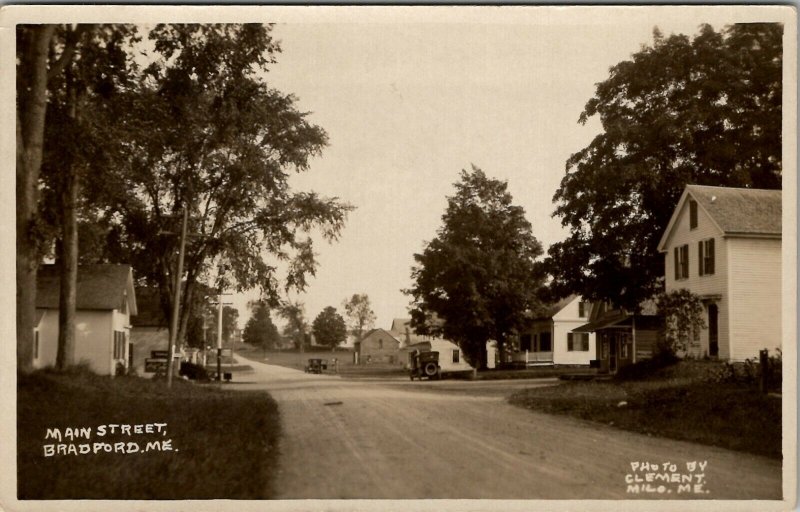 Bradford Maine Main Street Cars 1930 Annie Salley to Adelaide Speed Postcard V15